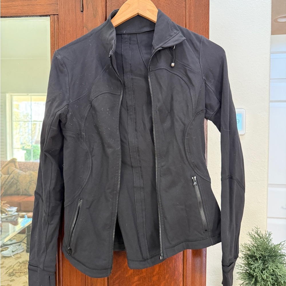 lululemon athletica Black Fitted Zip Bomber Jacket